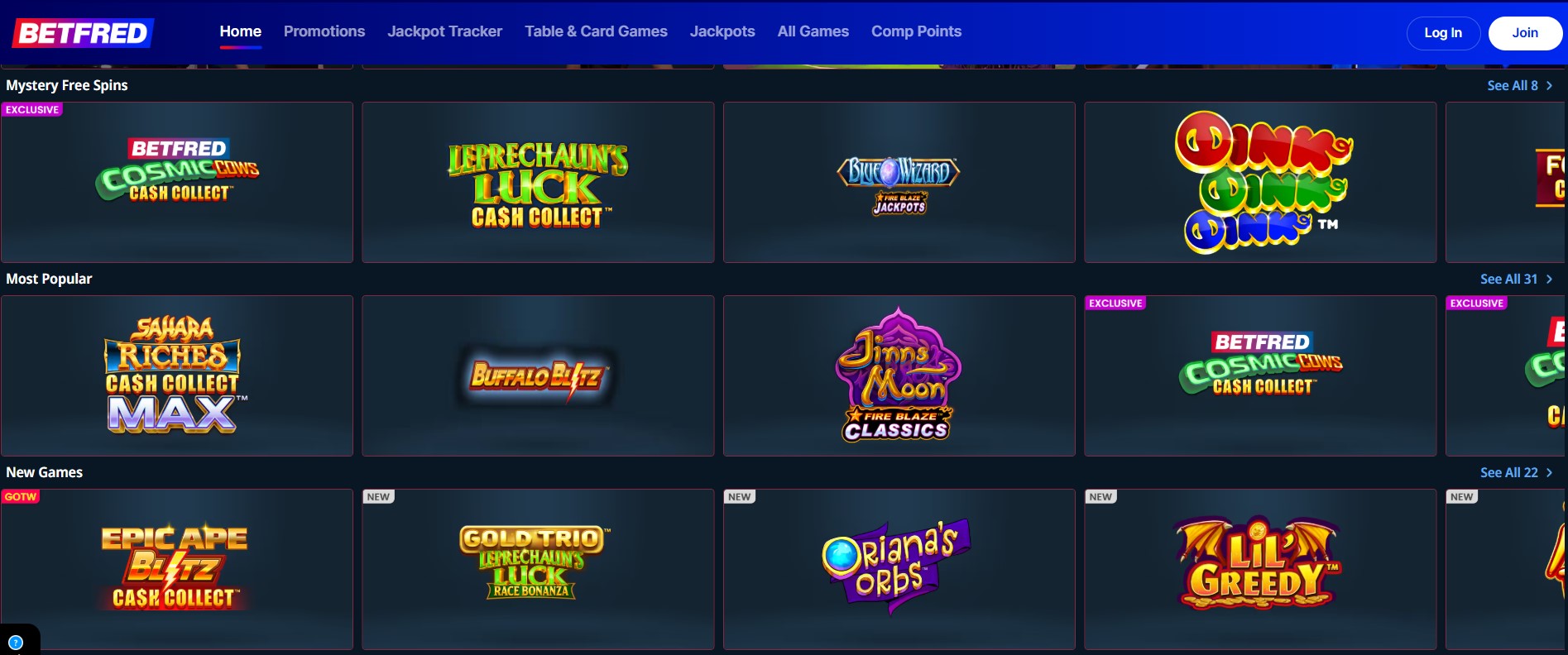 Betfred Casino Slots