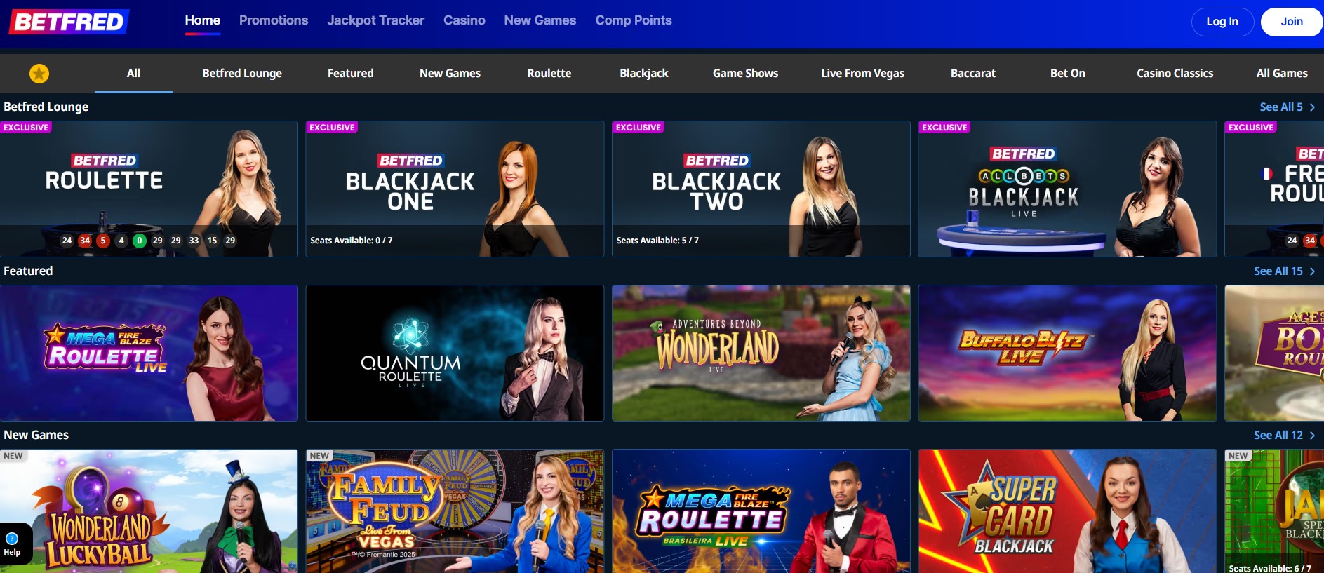 Betfred Casino Live Casino