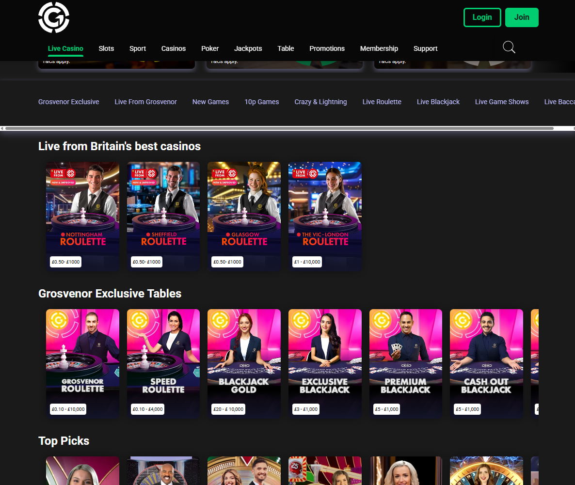Grosvenor Live Casino