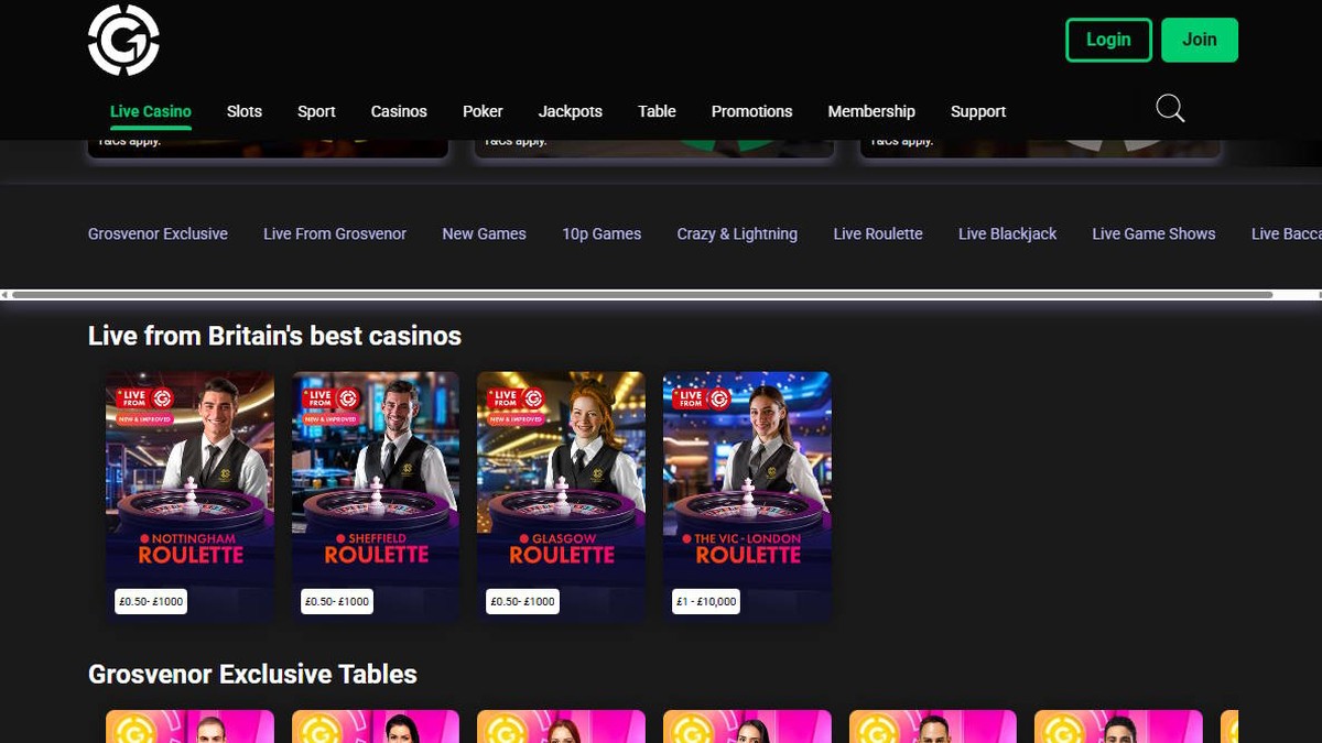 Grosvenor Live Casino
