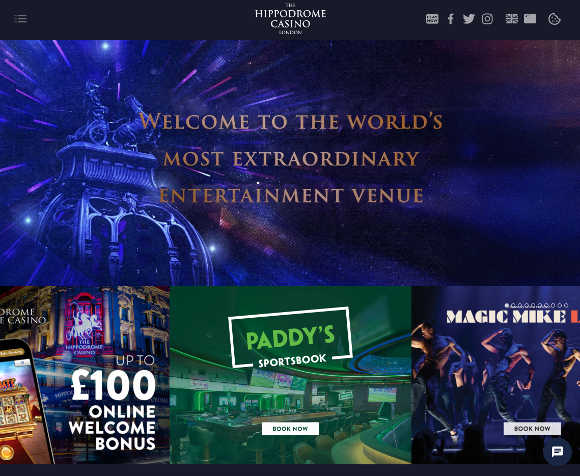 Hippodrome Casino Homepage