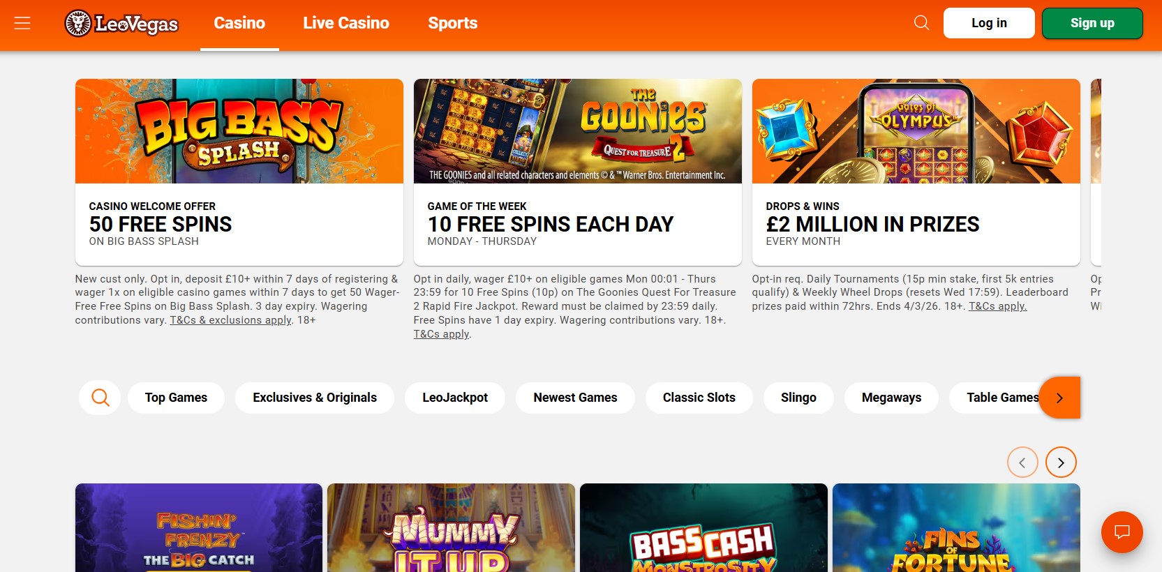 LeoVegas Casino Casino Games