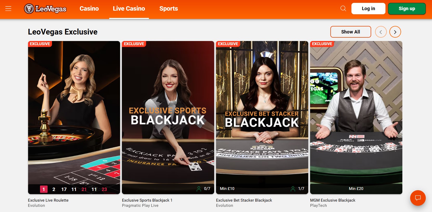 LeoVegas Casino Live Casino