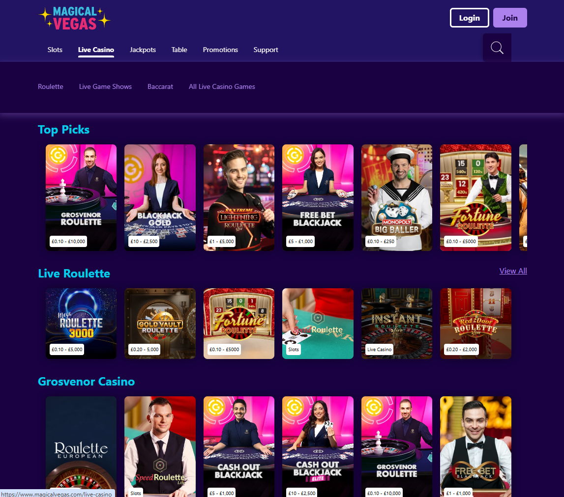 Magical Vegas Live Casino