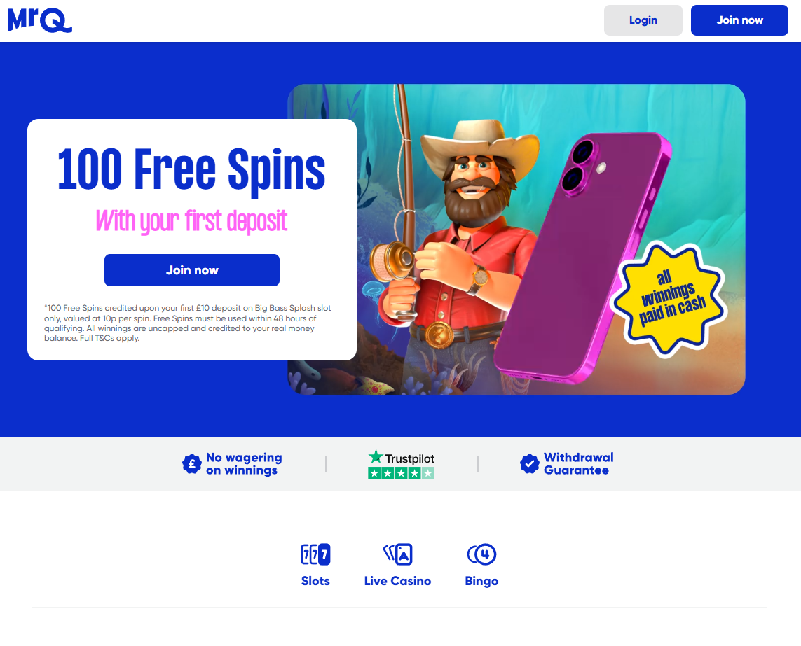 MrQ Casino Homepage