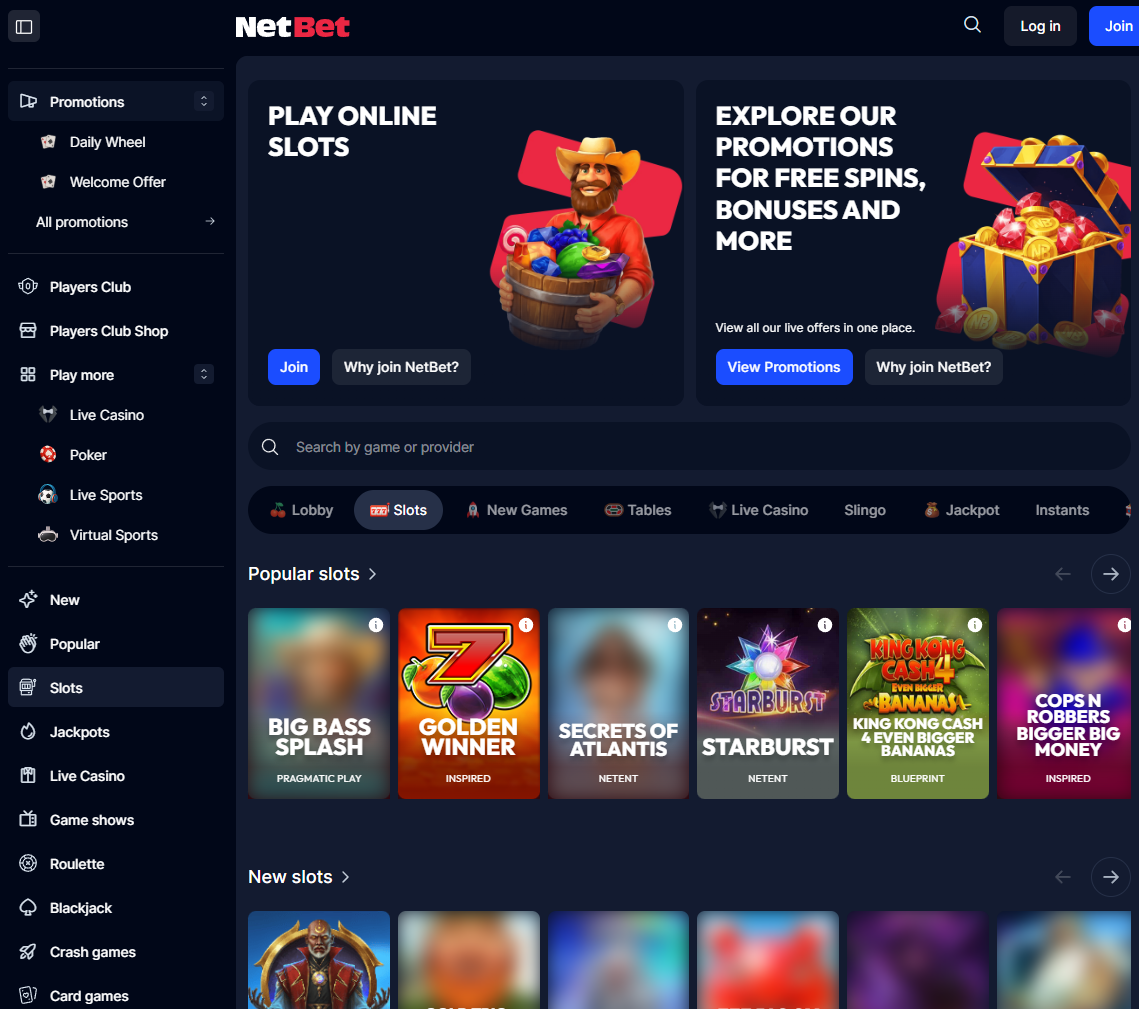 NetBet Casino Slots