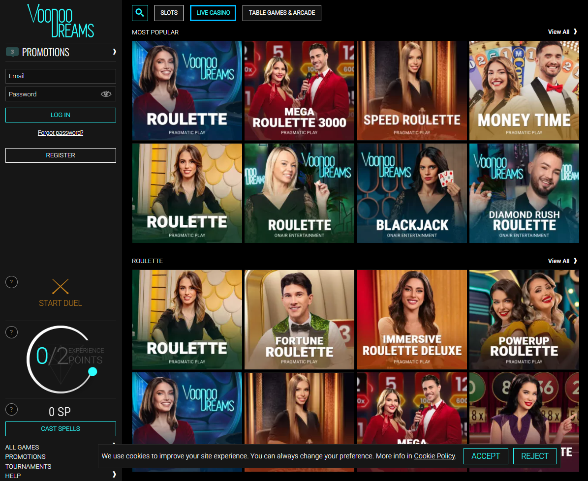 VoodooDreams Live Casino